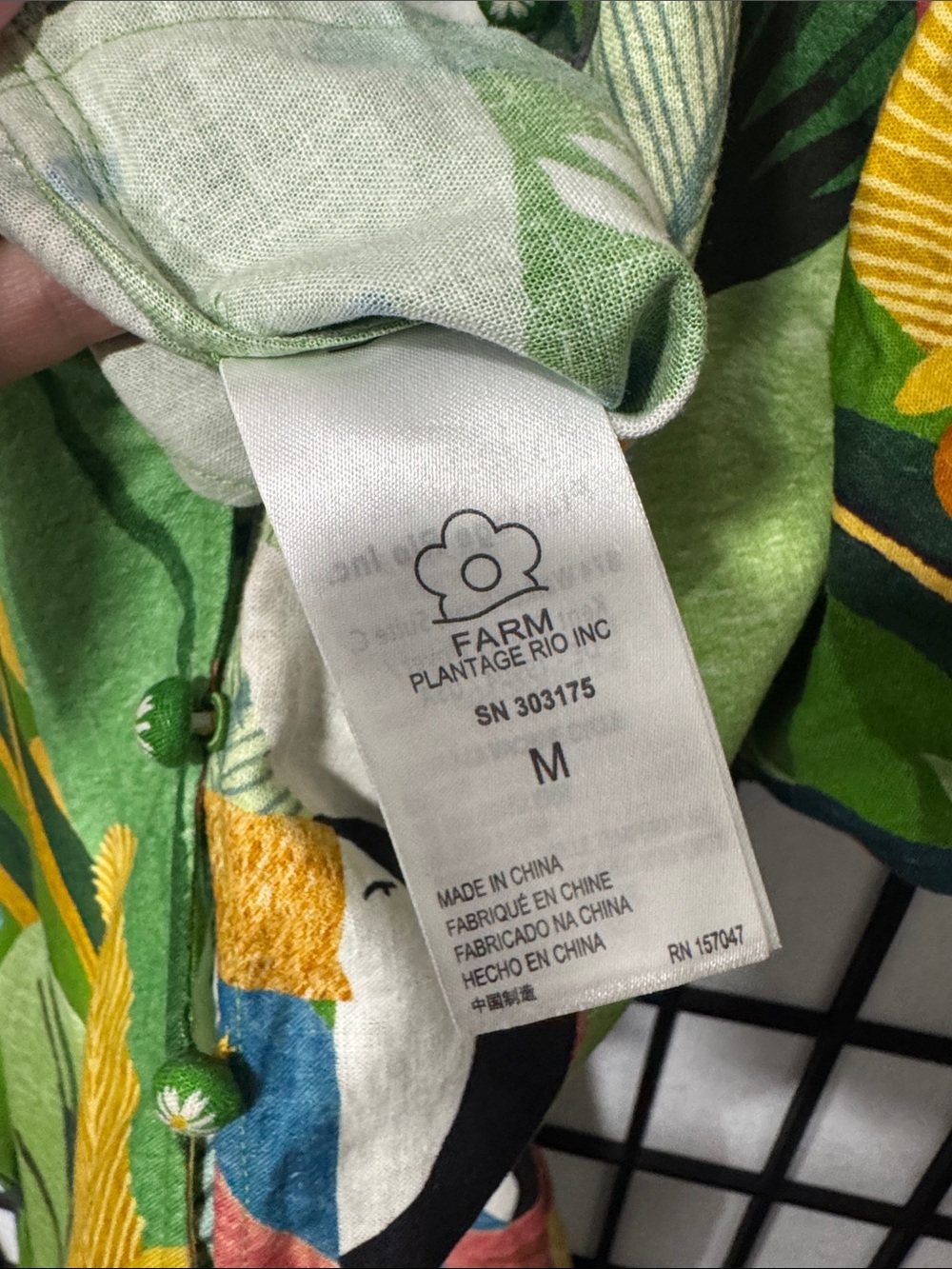 FARM Rio Vintage Toucan Tropical Floral Belted Romper Size M Green Resort - Picture 11 of 12